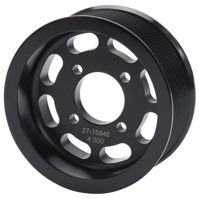 Edelbrock 15846 Pulley Supercharger Enforcer 10 Rib 4 in Black