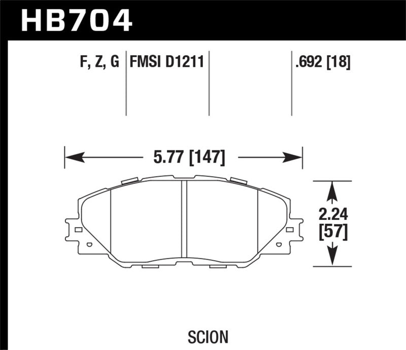 Hawk Performance HB704B.692 HPS 5.0 Street Brake Pads