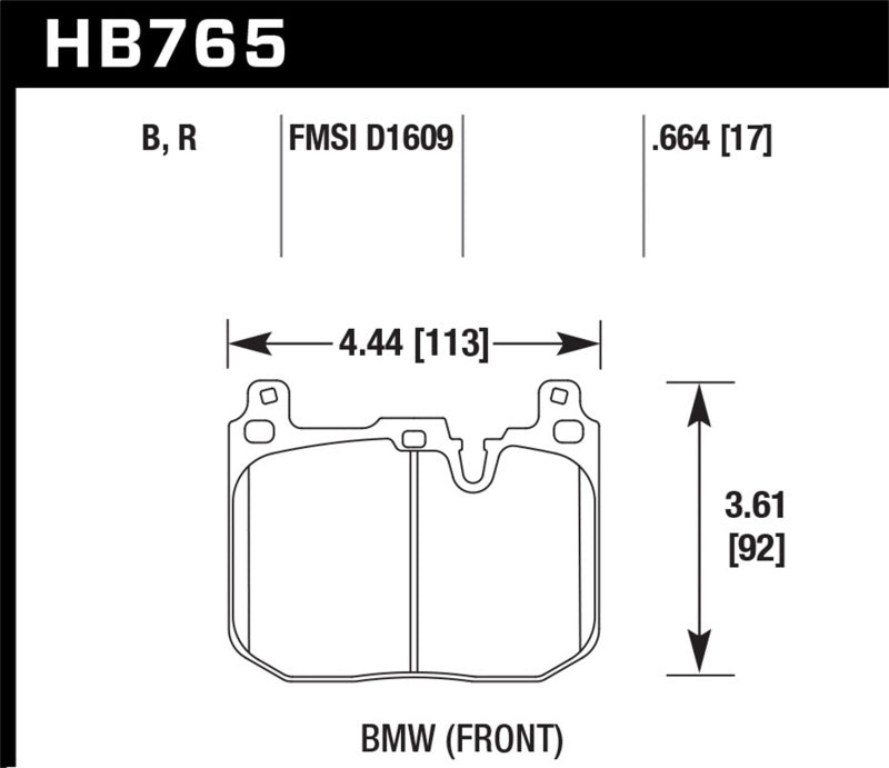Hawk Performance HB765Z.664 Performance Ceramic Street Brake Pads