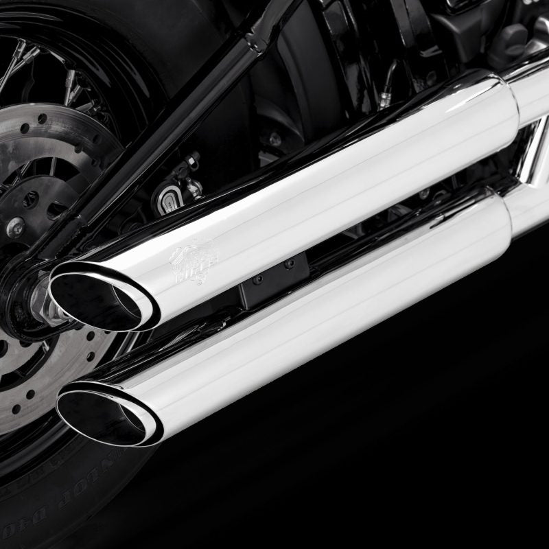 Vance & Hines 16335 Twin Slash 3in PCX Slip-Ons Chrome for 2010-2017 Harley-Davidson Softail