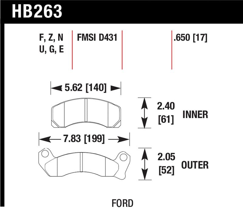 Hawk Performance HB263Z.650 Performance Ceramic Street Brake Pads