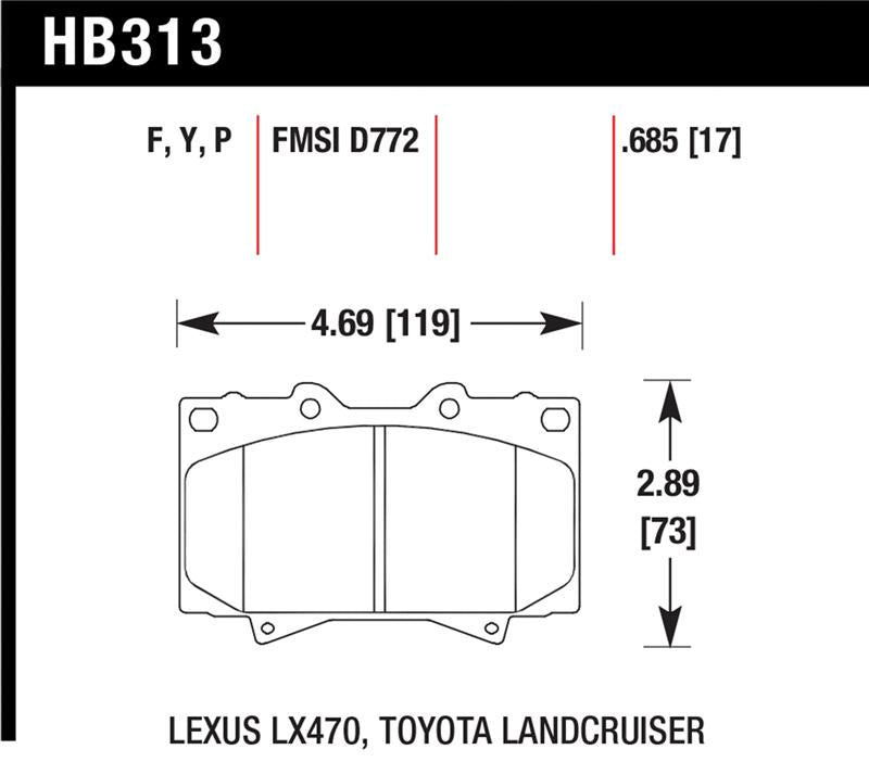 Hawk Performance HB313P.685 Super Duty Street Brake Pads