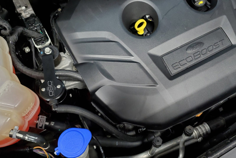 J&L 13-19 Ford Fusion 2.0L EcoBoost Passenger Side Oil Separator 3.0 - Black Anodized - #3032P-B