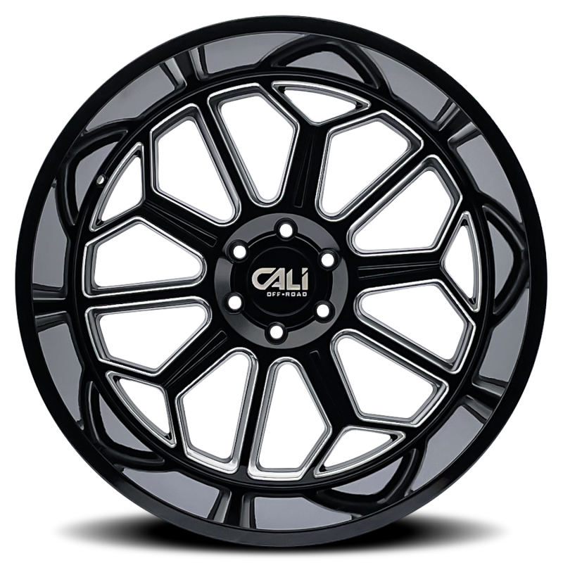 Cali Off-Road Auburn 9117 20x9 8x170 -12mm Gloss Black Milled Wheel 9117-2970BM