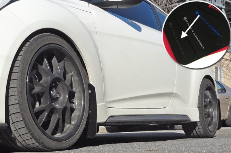 Rally Armor UR Mud Flaps - 2012-2017 Hyundai Veloster - Black/Grey Logo - #MF24-UR-BLK/GRY