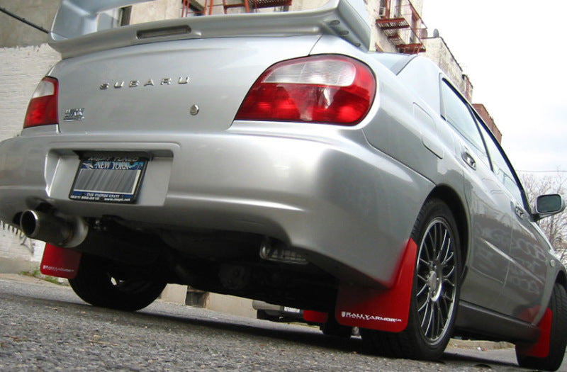Rally Armor UR Mud Flaps - 2002-2007 Subaru Impreza - Red/White Logo - #MF1-UR-RD/WH