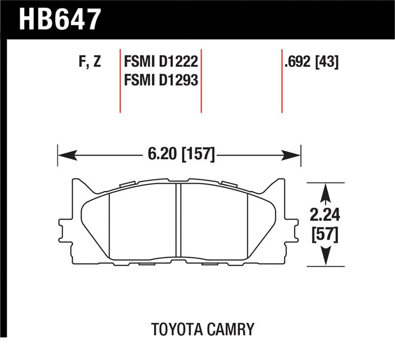 Hawk Performance HB647Z.692 Performance Ceramic Street Brake Pads