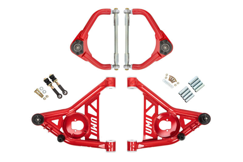 UMI Performance 265256-1-R Front A-Arms Delrin Adjustable Tall Ball Joints Red