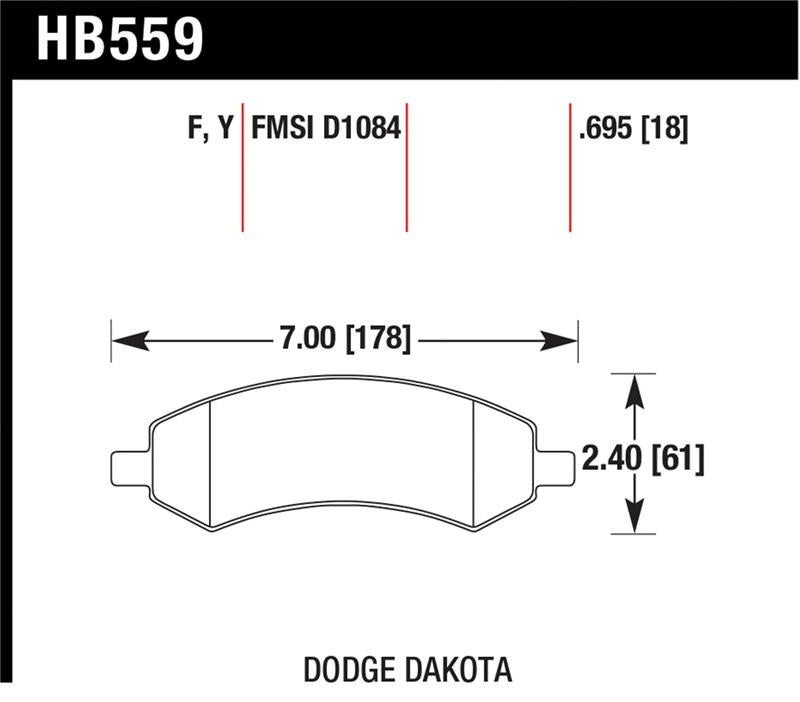 Hawk Performance HB559F.695 HPS Performance Street Brake Pads