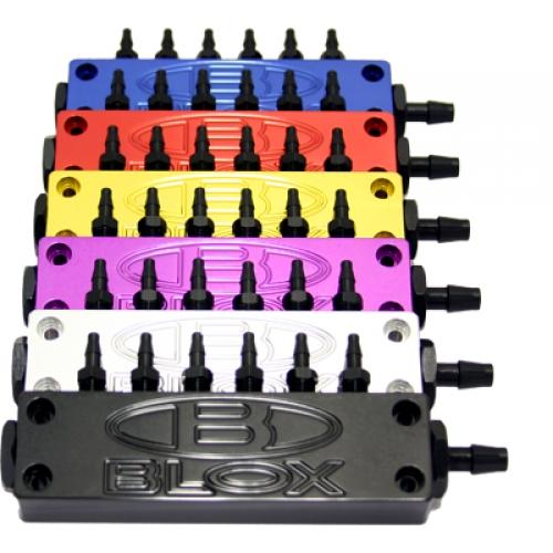 BLOX Racing Billet 6-Port Vacuum Manifold Kit - Black BXAC-00403-BK