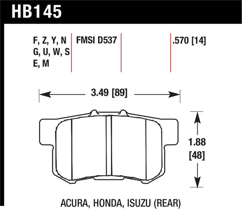 Hawk Performance HB145Z.570 Performance Ceramic Street Brake Pads