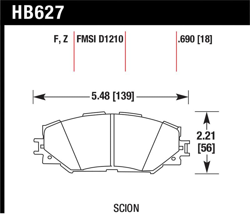 Hawk Performance HB627Z.690 Performance Ceramic Street Brake Pads