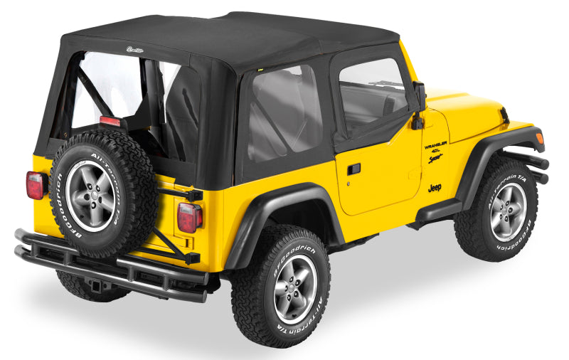 Bestop 97-02 Jeep Wrangler TJ Replace A-Top (Black Denim Clear Windows Door Skins Included)