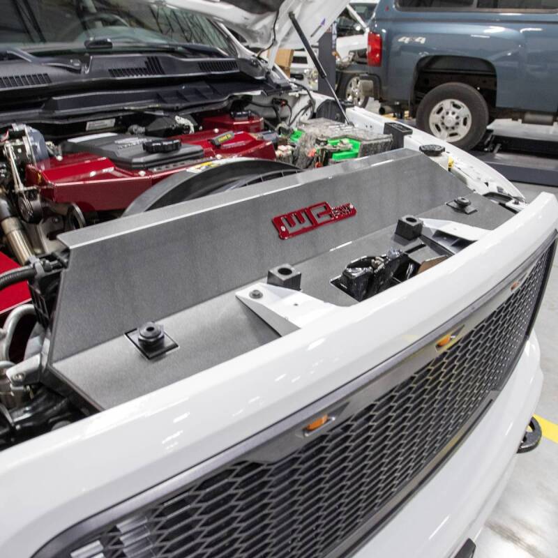 Wehrli Custom Fabrication WCF100546-BR Fabricated Aluminum Radiator Cover Bengal Red for 2013-2018 Ram 2500 / 3500 Cummins
