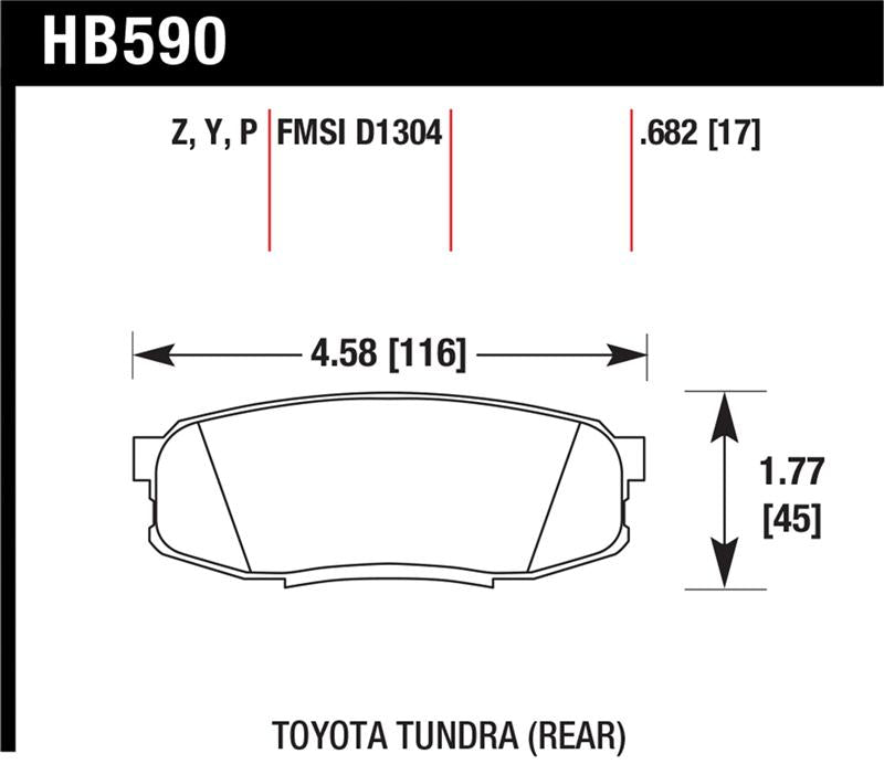 Hawk Performance HB590P.682 Super Duty Street Brake Pads