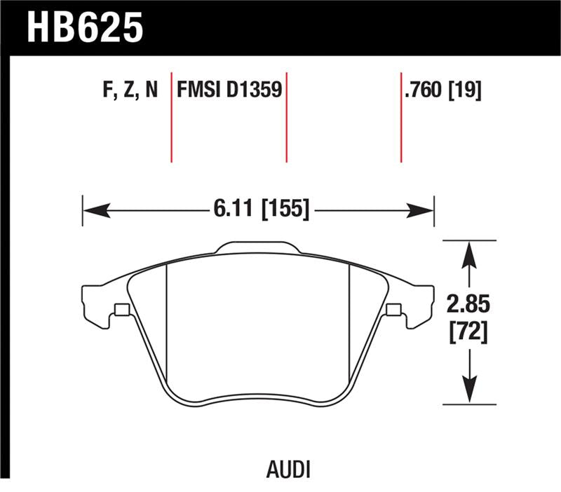 Hawk Performance HB625B.760 HPS 5.0 Street Brake Pads