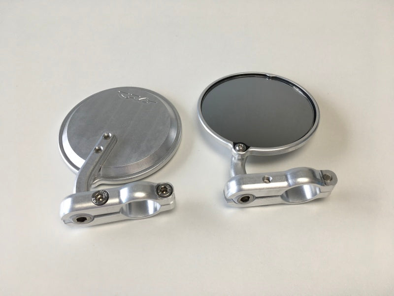 CRG Constructors HSLS-201-L Hindsight LS Folding 3in Round Bar End Mirror Left Silver