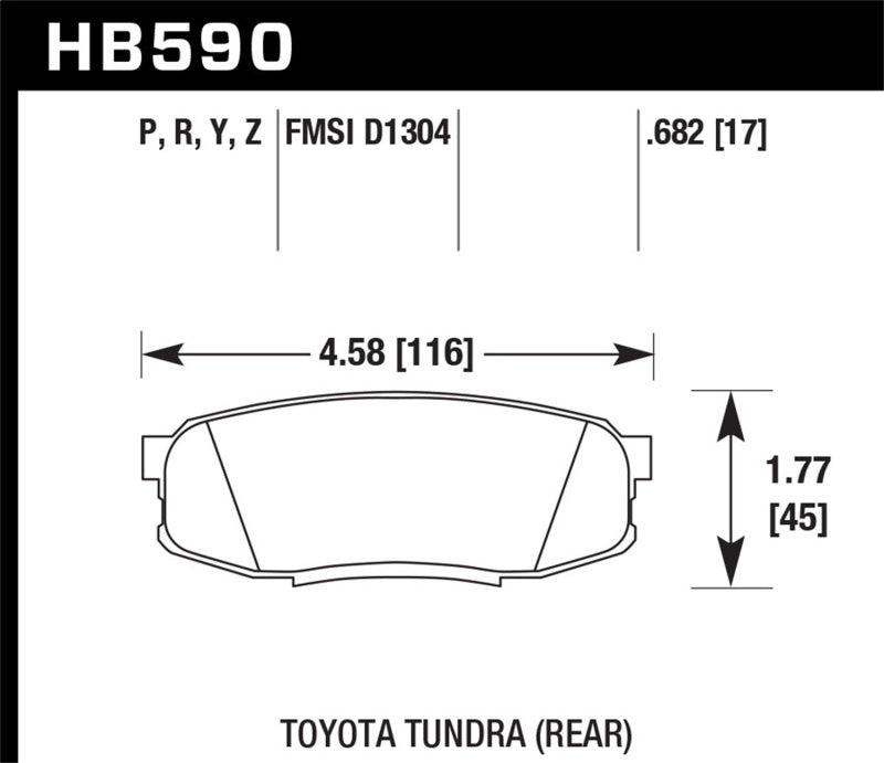 Hawk Performance HB590N.682 HP Plus Crossover Street/Motorsport Brake Pads