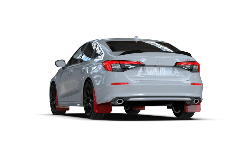Rally Armor UR Mud Flaps - 2022-2026 Honda Civic - Black/White Logo - #MF90-UR-BLK/WH