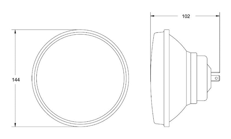 HELLA 002850001 Vision Plus 5-3/4in Round H4 Conversion Headlamp Single