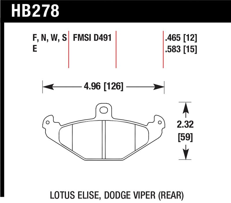 Hawk Performance HB278S.465 HT-10 Motorsport Brake Pads