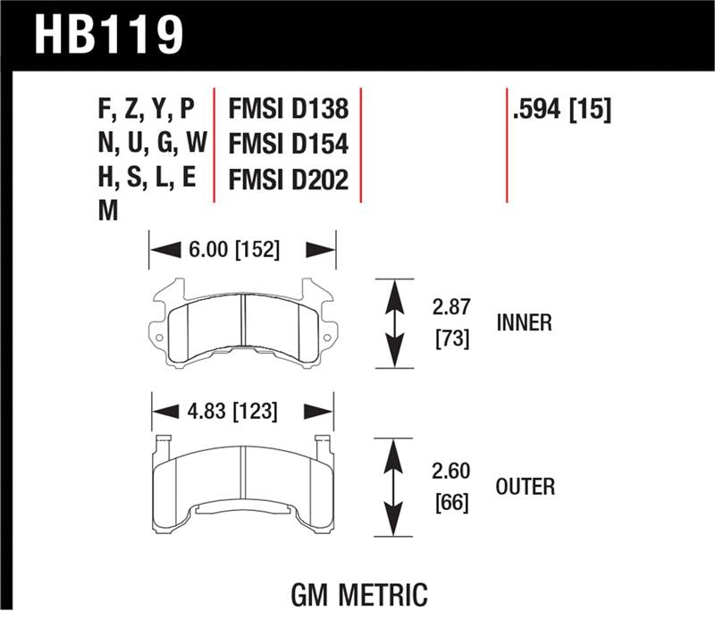 Hawk Performance HB119Z.594 Performance Ceramic Street Brake Pads
