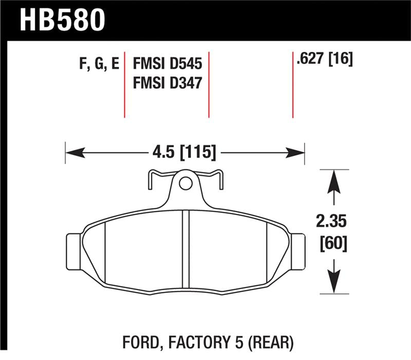 Hawk Performance HB580E.627 Blue 9012 Motorsport Brake Pads