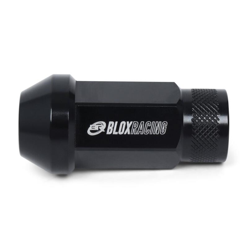 BLOX Racing Street Series Forged Lug Nuts - Black 12 x 1.5mm - Set of 16 (New Design) BXAC-00103-SSBK