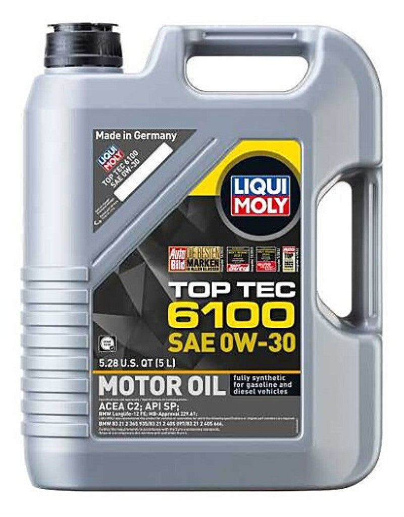 LIQUI MOLY 5L Top Tec 6100 Motor Oil SAE 0W-30 (22240) - Pack of 4