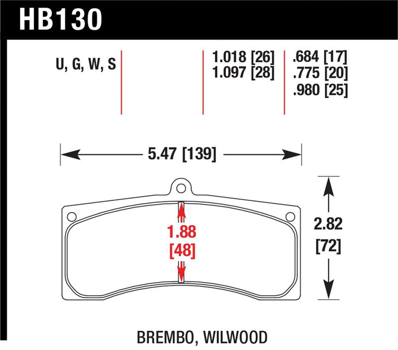 Hawk Performance HB130U1.097 DTC-70 Motorsport Brake Pads