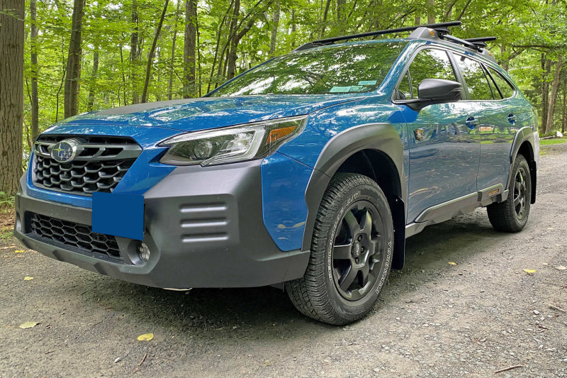 Rally Armor UR Mud Flaps - 2022-2025 Subaru Outback - Black/Blue Logo - #MF76-UR-BLK/BL