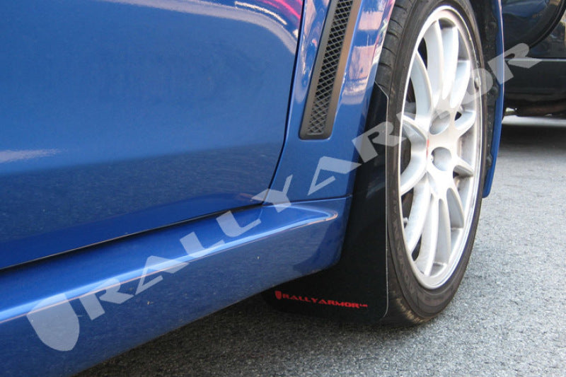 Rally Armor UR Mud Flaps - 2008-2017 Mitsubishi Lancer - Black/Red Logo - #MF10-UR-BLK/RD