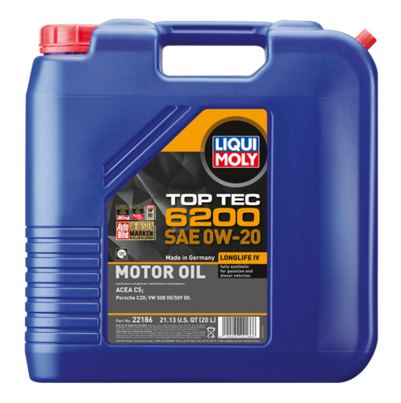 LIQUI MOLY 20L Top Tec 6200 Motor Oil SAE 0W-20 (22186)