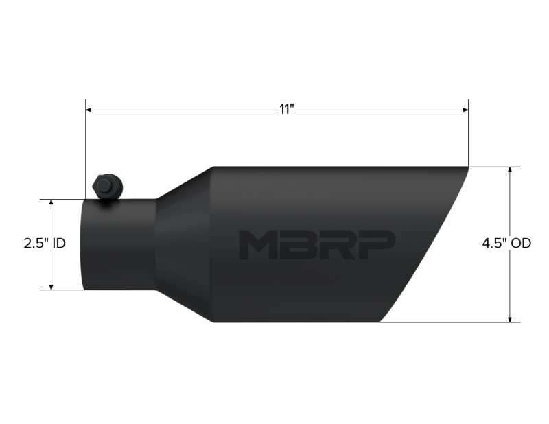 MBRP T5161BLK Black Series Exhaust Tip Dual Wall Angled Steel Black Coated Black Series Exhaust Tip