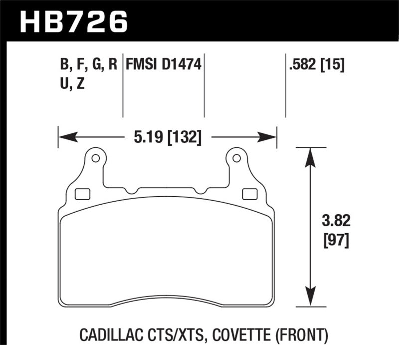 Hawk Performance HB726U.582 DTC-70 Motorsport Brake Pads