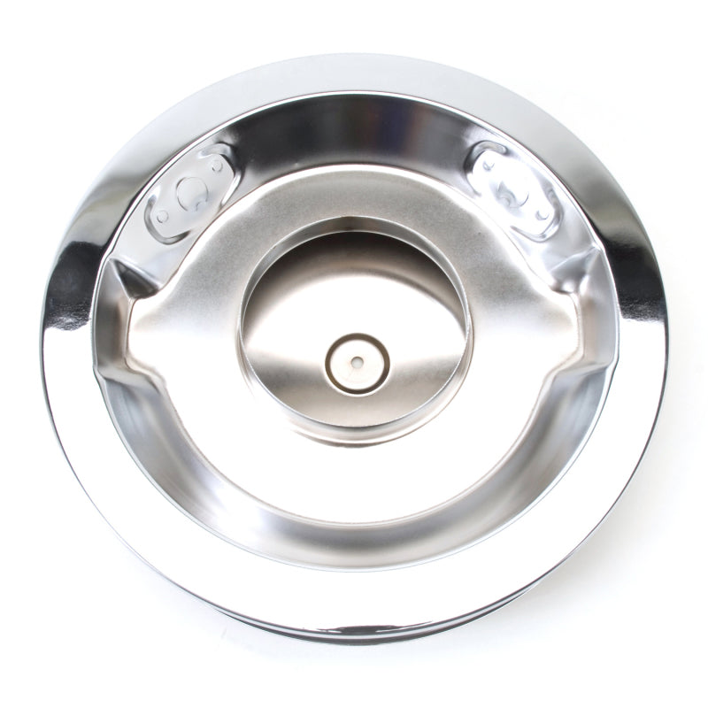 Edelbrock 1221 Pro-Flo Round Air Cleaner 14 x 3-3/4 in Dropped Base Chrome