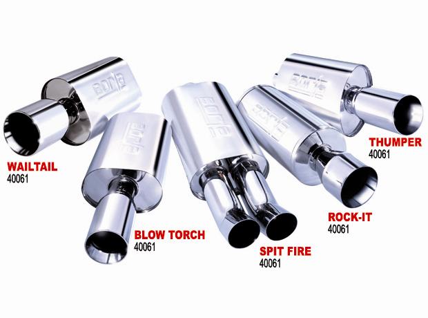 Borla 40057 Boomer Muffler Thumper Oval 2-1/4in In 4in Side Round Out - #40057