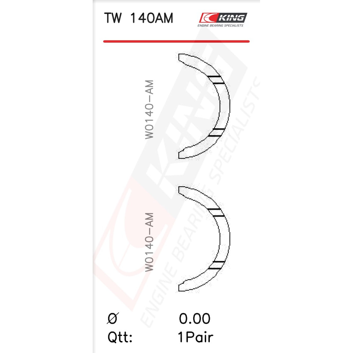 King Thrust Washer Set Honda B-series D-Series K-Series TW 140AM-STD - Fits Honda, Acura, Isuzu