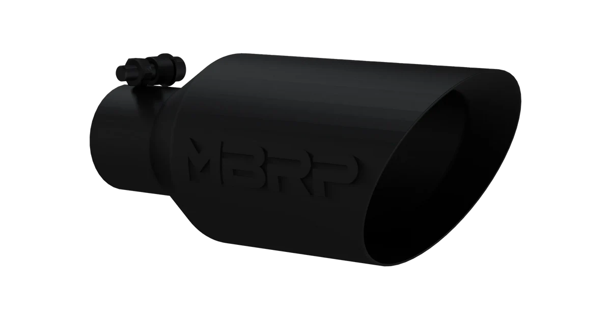 MBRP T5161BLK Black Series Exhaust Tip Dual Wall Angled Steel Black Coated Black Series Exhaust Tip