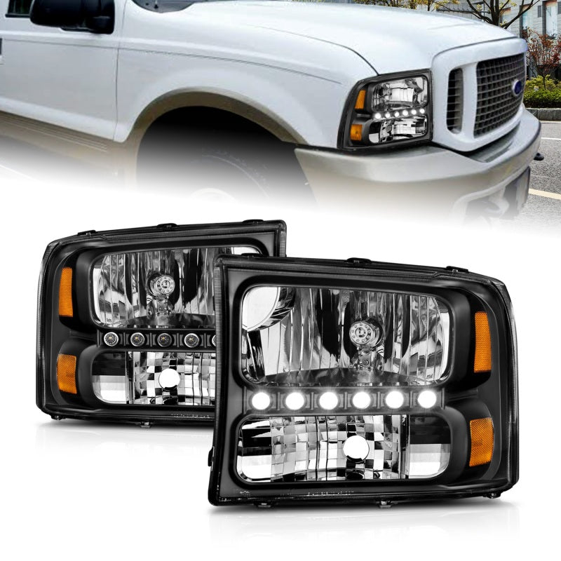 ANZO 1999-2004 Ford F-250 Super Duty Crystal Headlights