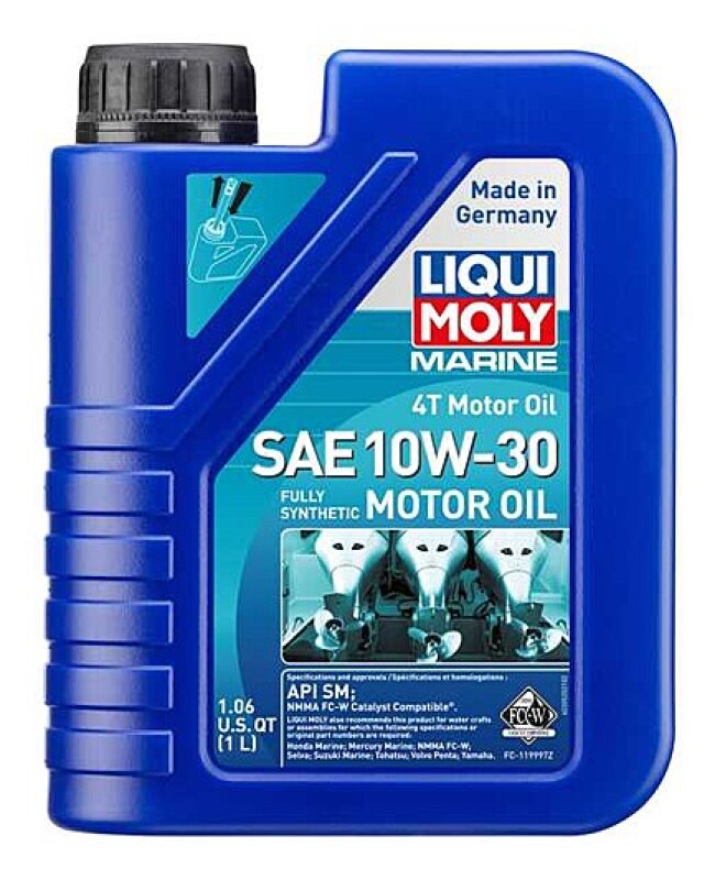 LIQUI MOLY 1L Marine 4T Motor Oil SAE 10W-30 (20520) - Pack of 6