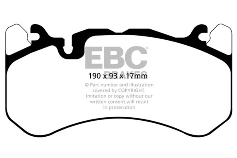 EBC 13-14 Audi RS7 4.0TT (w/Cast Iron Rotors & Trapezoid Weights) Redstuff Front Brake Pads DP32081C