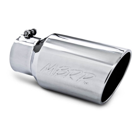 MBRP T5073 Exhaust Tip - 6" OD Angled Rolled End 4" inlet 12" length | T304 Stainless