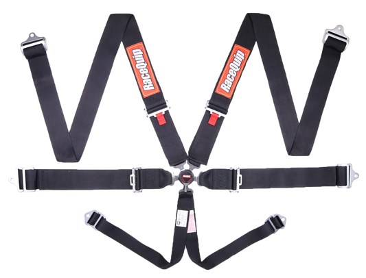 RaceQuip 743003 Black SFI Camlock 6-Point Pull-Down Lap Seat Belt