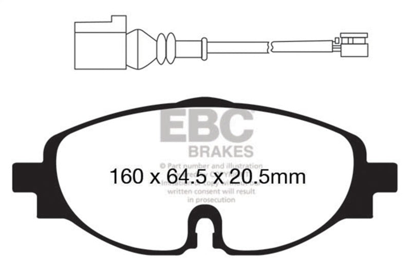 EBC 14+ Audi A3 1.8 Turbo Ultimax2 Front Brake Pads UD1760