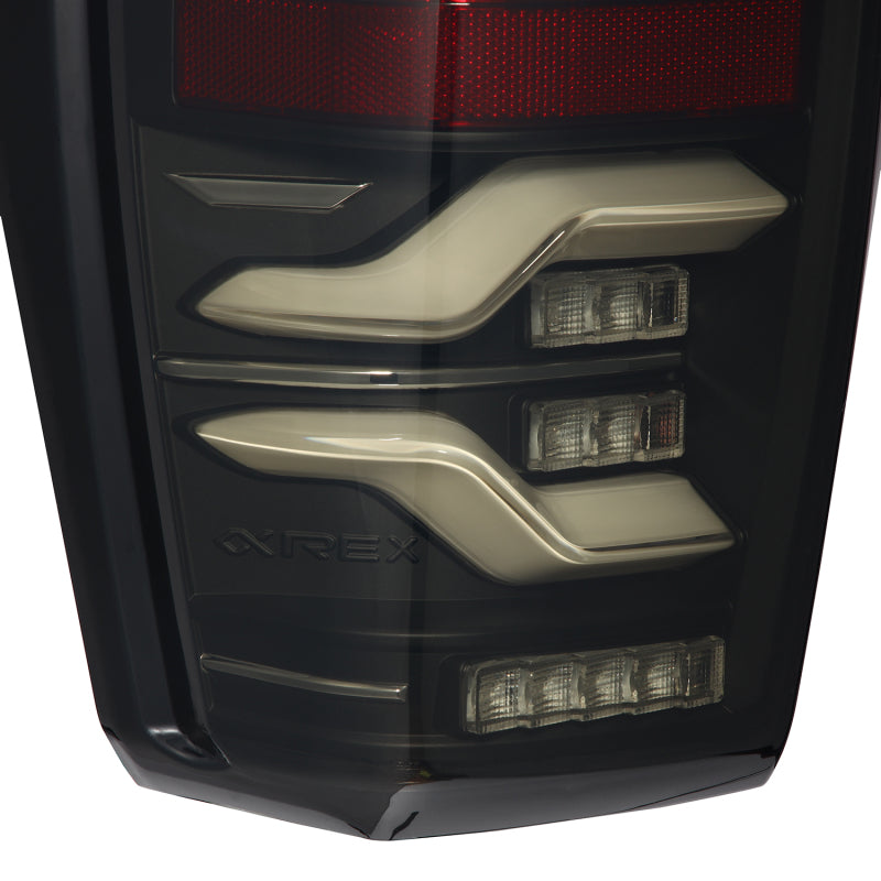 AlphaRex 680090 16-21 Toyota Tacoma LUXX LED Taillights Black w/Activation Light/Sequential Signal
