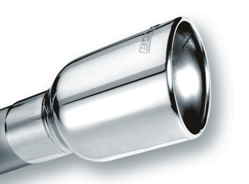 Borla 20155 Universal Polished Tip Single Oval Rolled Angle-Cut w/Clamp (inlet 2 1/2in. Outlet 4 1/4 x 3 1 - #20155