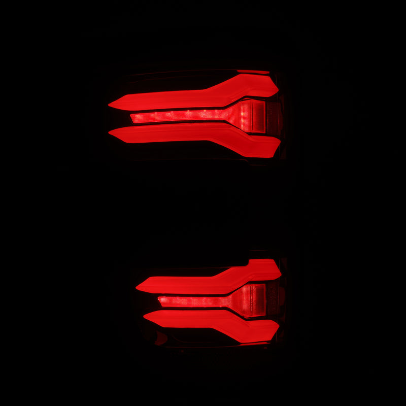 AlphaRex 653050 21-23 Ford F-150 LUXX LED Taillights - Black Red with BLIS