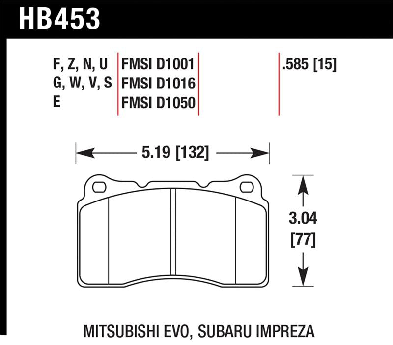 Hawk Performance HB453C.585 HPX Motorsport Brake Pads