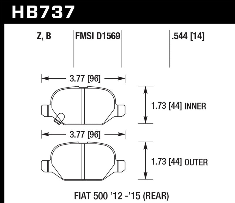 Hawk Performance HB737B.544 HPS 5.0 Street Brake Pads